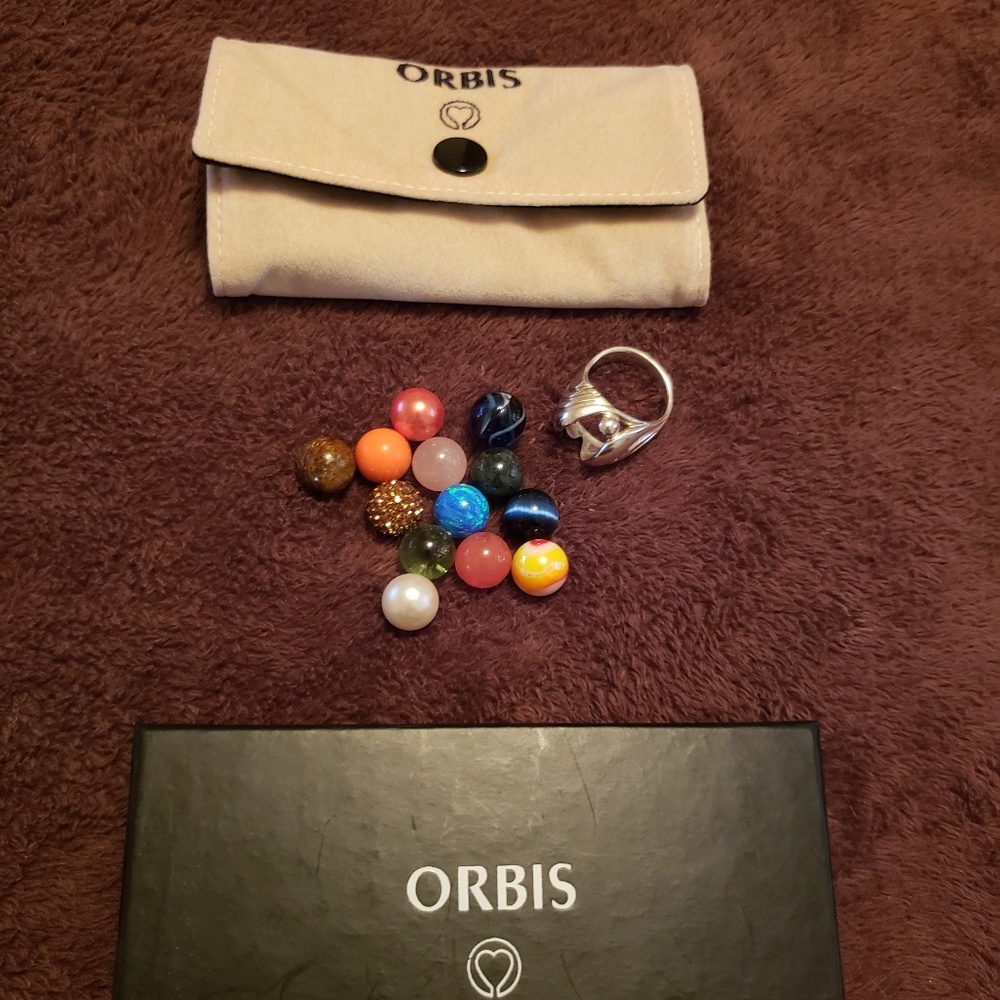 Sterling Silver Orbis Airball Ring with 13 Orbs